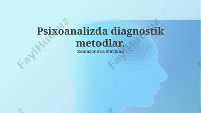 psixoanalizda diagnostik metodlar — PPTX