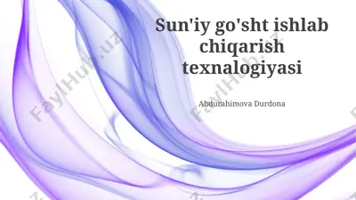 sun'iy go'sht ishlab chiqarish texnologiyasi — PPTX
