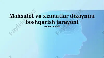 mahsulot va xizmatlar dizaynini boshqarish jarayoni — PPTX