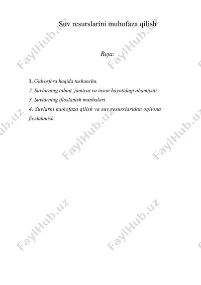 suv resurslarini muhofaza qilish 2 — DOC