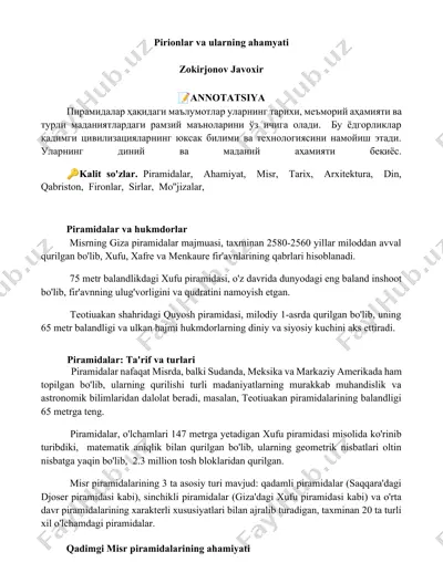 piramidalar va hukmdorlar — DOCX