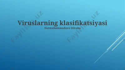 viruslarning klasifikatsiyasi — PPTX