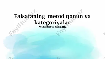 falsafaning metod qonun va kategoriyalar — PPTX