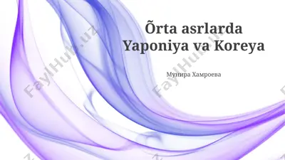 yaponiya va koreya orta asrlarda — PPTX