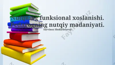 nutq madaniyatini o'qitish metodlari — PPTX