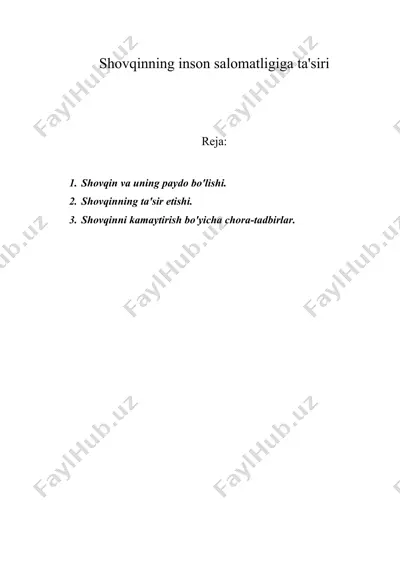 shovqinning inson salomatligiga ta'siri — DOC