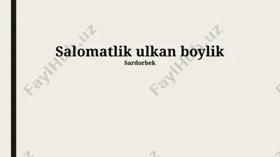 ruhiy salomatlik — PPTX