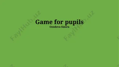 game for pupils — PPTX