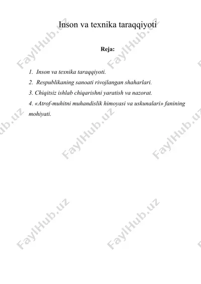 inson va texnika taraqqiyoti (2) — DOC