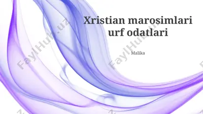 xristian marosimlari urf odatlari — PPTX