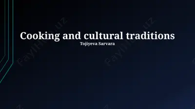 cooking and cultural traditions — PPTX