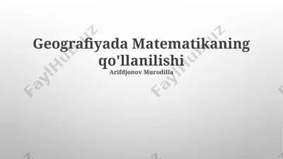 geografiyada matematikaning qo'llanilishi — PPTX