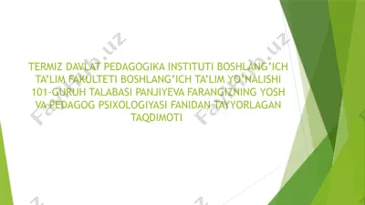 ta'lim psixologiyasi — PPTX