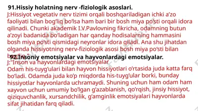 hissiy holatning nerv-fiziologik asoslari — PPTX