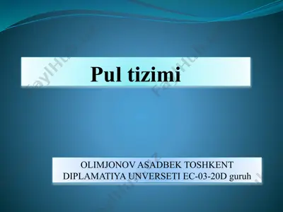 pul tizimi — PPTX