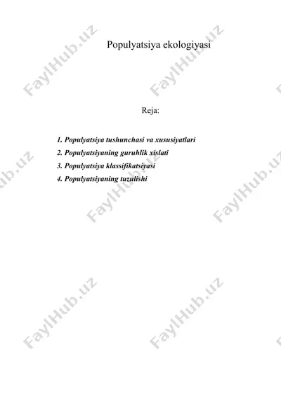 populyatsiya ekologiyasi — DOC