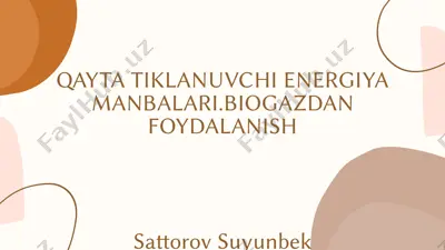 biogazdan foydalanish — PPTX