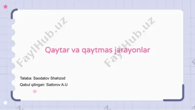 jarayonlar va energiya — PPTX