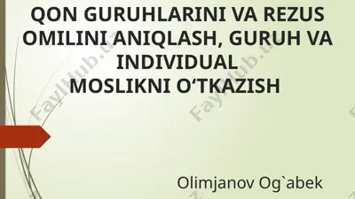 qon guruhlari va rezus omili — PPTX