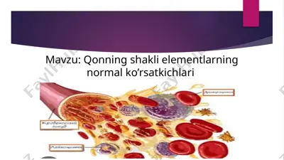 qonning shakli elementlarning normal ko’rsatkichlari — PPTX