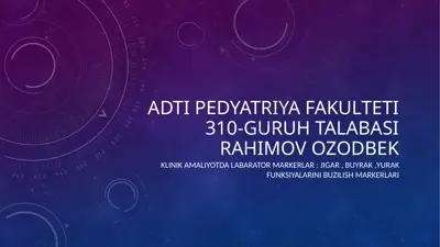 jigar funksiyasining buzilish markerlari — PPTX