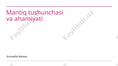 mantiq tushunchasi va ahamiyati — PPTX