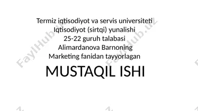 rivojlangan davlatlar iqtisodiyoti markatingda qo'llash amaliyoti tajribasi — PPTX