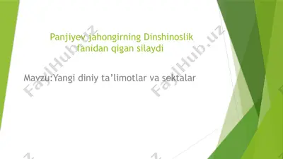 yangi diniy ta'limotlar va sektalar — PPTX