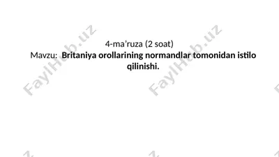 britaniya orollarining normandlar tomonidan istilo qilinishi — PPTX
