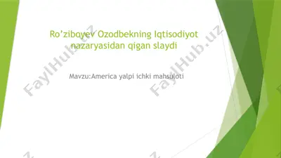 ro’ziboyev ozodbekning iqtisodiyot nazaryasidan qigan slaydi — PPTX
