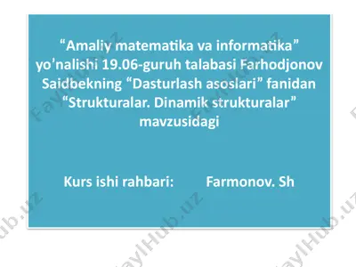 dasturlash asoslari — PPTX