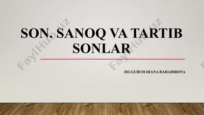 son. sanoq va tartib sonlar — PPTX
