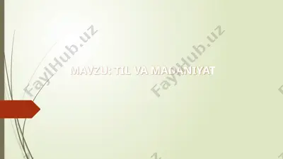 til va madaniyat — PPTX