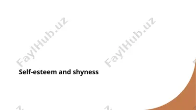 self-esteem and shyness — PPTX
