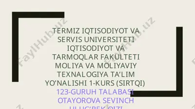 bozor iqtisodiyoti va uzbek modeli — PPTX