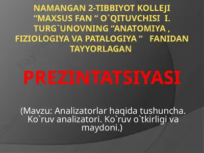 analizatorlar haqida tushuncha — PPTX