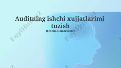 auditning ishchi xujjatlarimi tuzish — PPTX