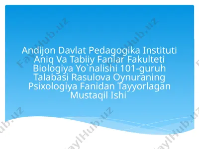 ijtimoiy xulq-atvor xususiyatlari — PPTX