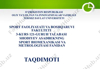 sport biomexanikasi va metrologiyasi — PPTX