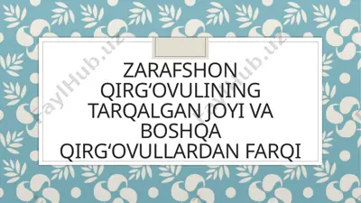 zarafshon qirg'ovulining ekologiyasi — PPTX