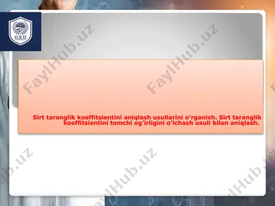 sirt taranglik koeffitsientini aniqlash usullari — PPTX