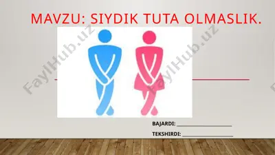siydik tuta olmaslik — PPTX