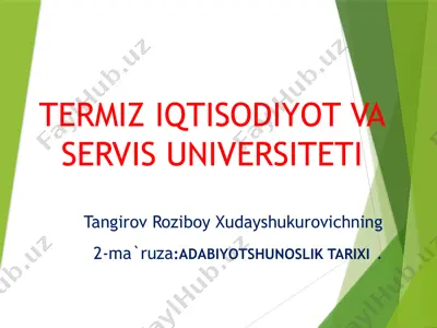 adabiyotshunoslik fani — PPTX