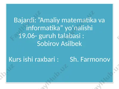 amaliy matematika va informatika — PPTX