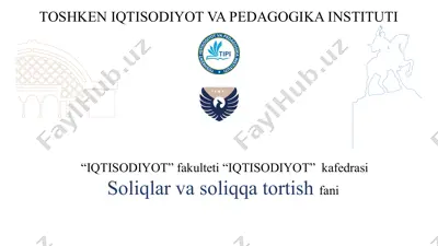 soliq va soliqqa tortish fani — PPTX