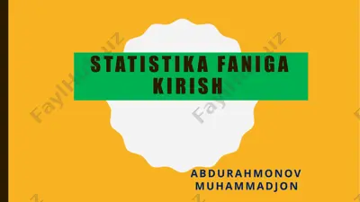 statistika faniga kirish — PPTX