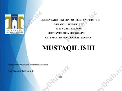 tarbiyaviy ishlarni istiqbolli rejalashtirish — PPTX