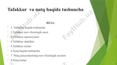 tafakkur va nutq haqida tushuncha — PPTX