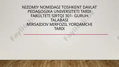 qo’qon xonligida unvon va mansablar — PPTX