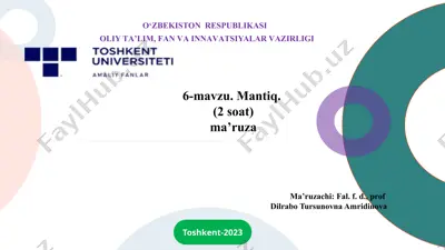 falsafa ma'ruzasi — PPTX